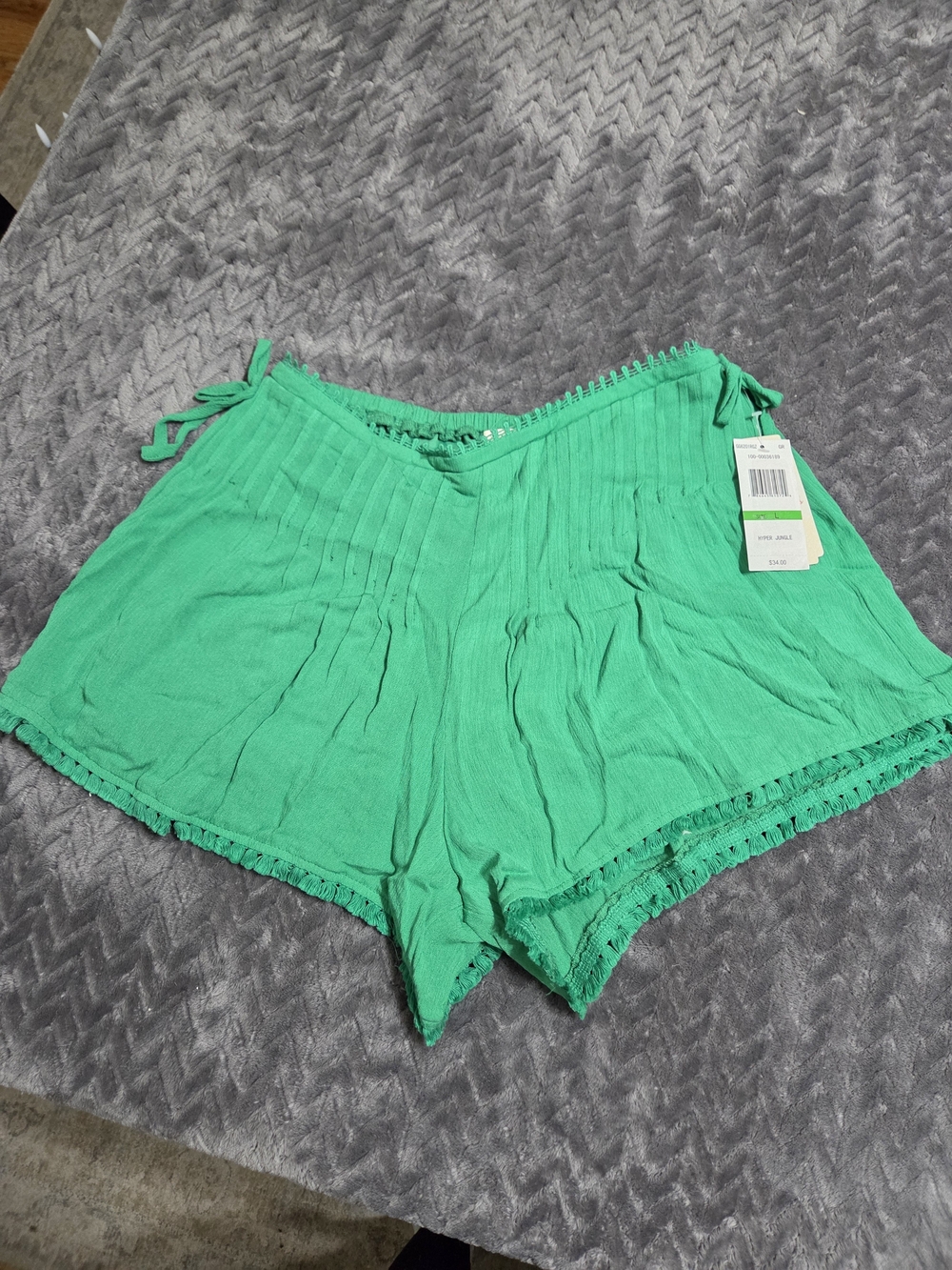 GB girls Bright Green Pull-On Shorts with Tie Details